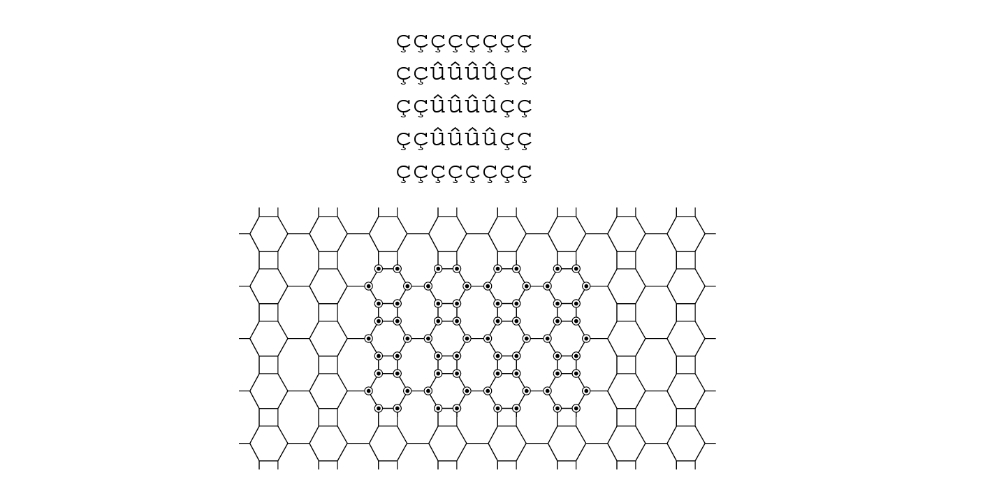 Пример шрифта Hex Braille Regular